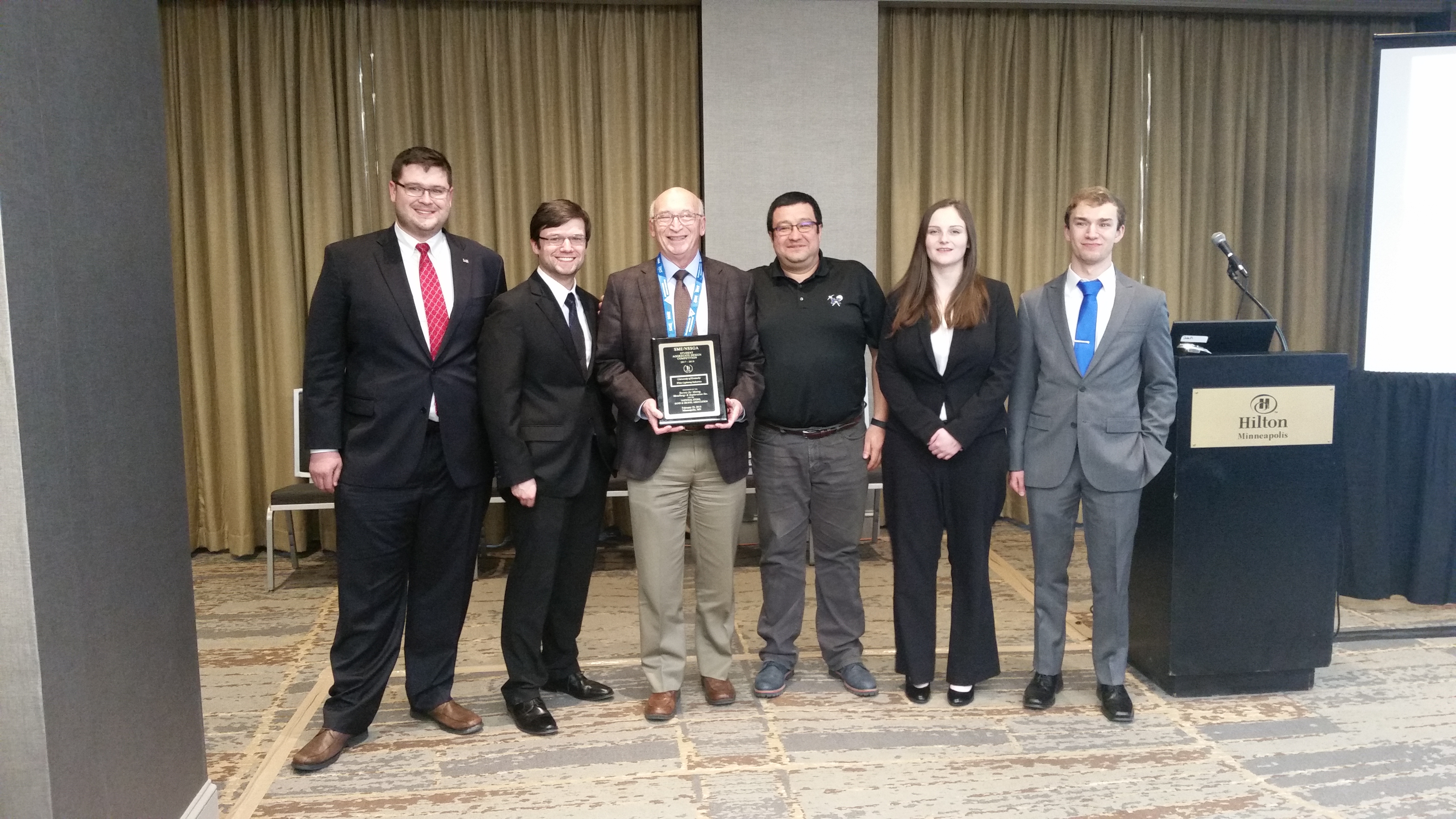 From left to right: George Thompson, Chandler Absher, Dr. Tom Novak, Dr. Jhon Silva, Hannah Parker, Trevor Rosania