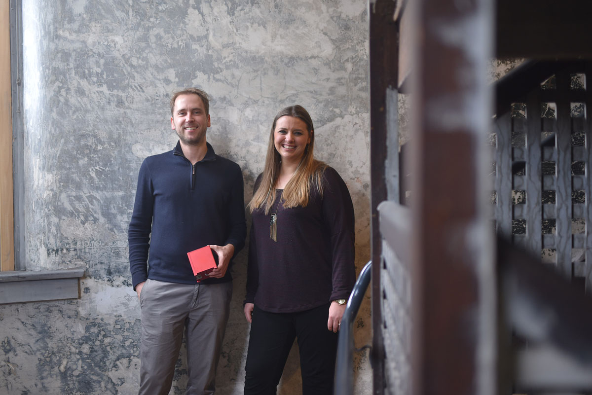 Space Tango's Twyman Clements (BSME '09, MSME '11) and Gentry Barnett (BSEE '06, BSBME '08).