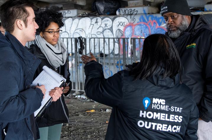 The team hit the ground running, starting with an outreach ride-along in Brooklyn and Queens. Photo by: Breaking Ground.