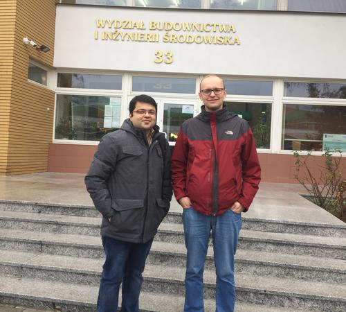 Alum Som Chattopadhyay (left) working in Poland