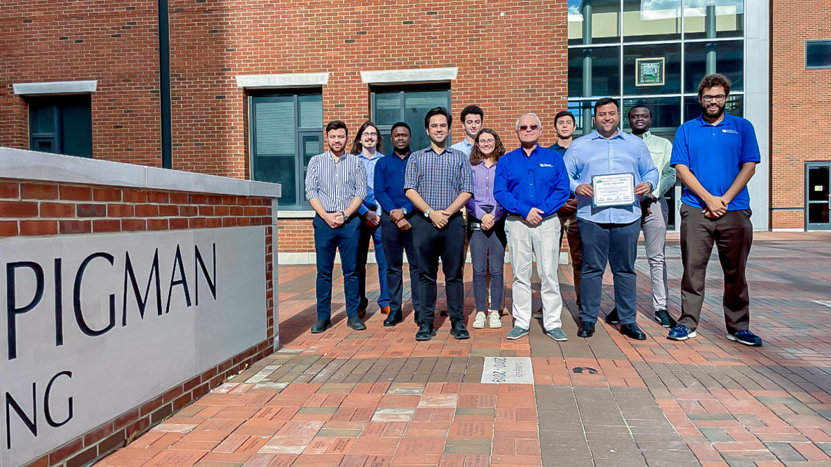 PEIK Researchers pose in front of the Pigman College of Engineering